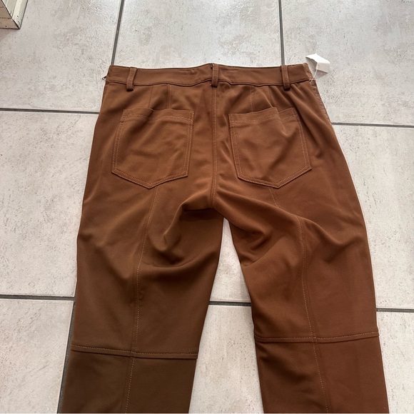 Women's Genuine Leather Suede Pants in Rich Brown Leggings NWT - Picture 11 of 11